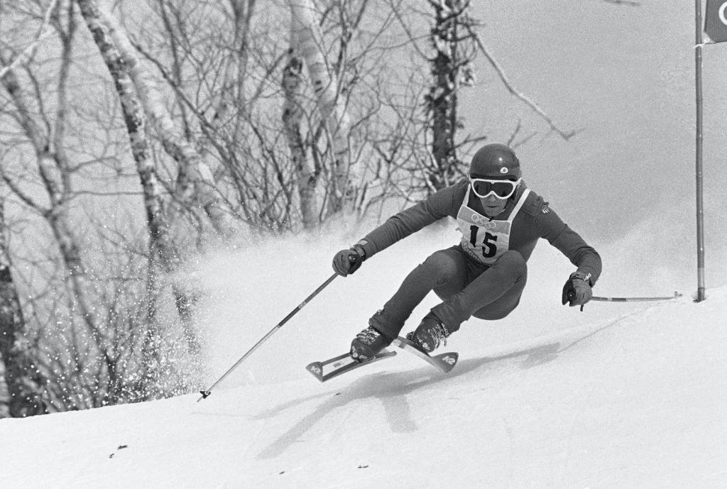 Mike Lafferty, from the U.S. Olympic Team, trains on the Mt. Eniwa track at the Sapporo 1972 Winter Olympics in Japan. (AP Photo/Michel Lipchitz)