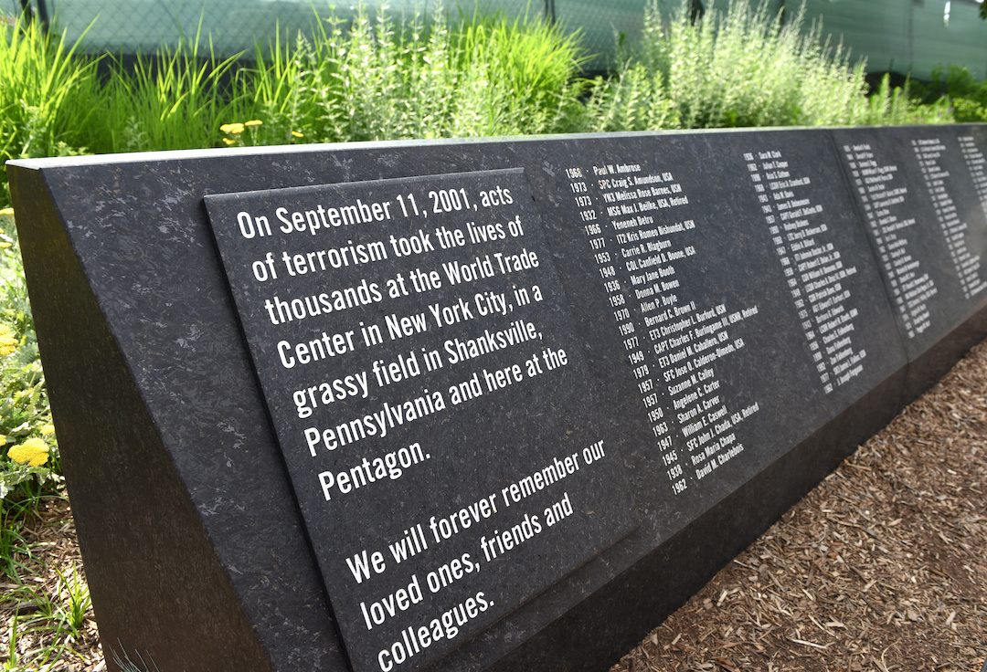 Washington, DC - June 01, 2018: Pentagon Memorial dedicated to the victims of the September 11, 2001 attack.
