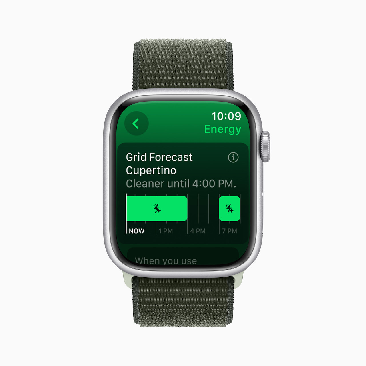 Grid Forecast is a new tool on Apple devices that shows when a user’s electrical grid has relatively cleaner or less clean energy sources available throughout the day.