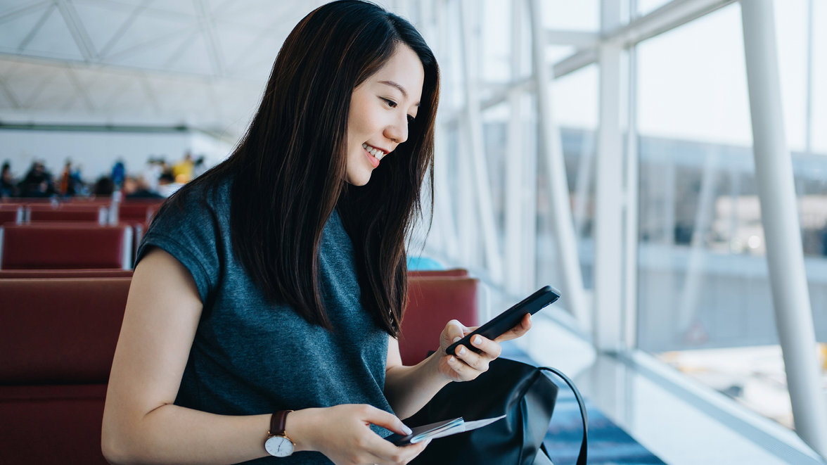 Woman using a mobile phone