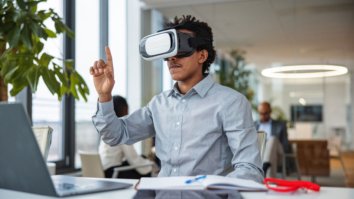 Person using VR headset
