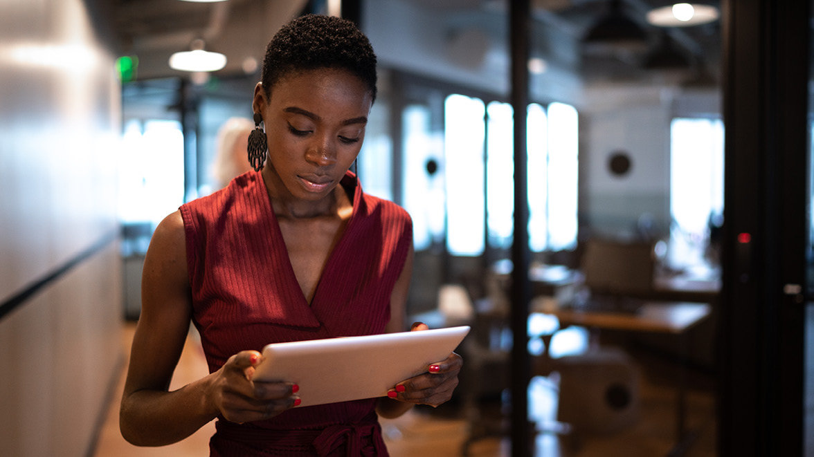 Person using a tablet or smart device